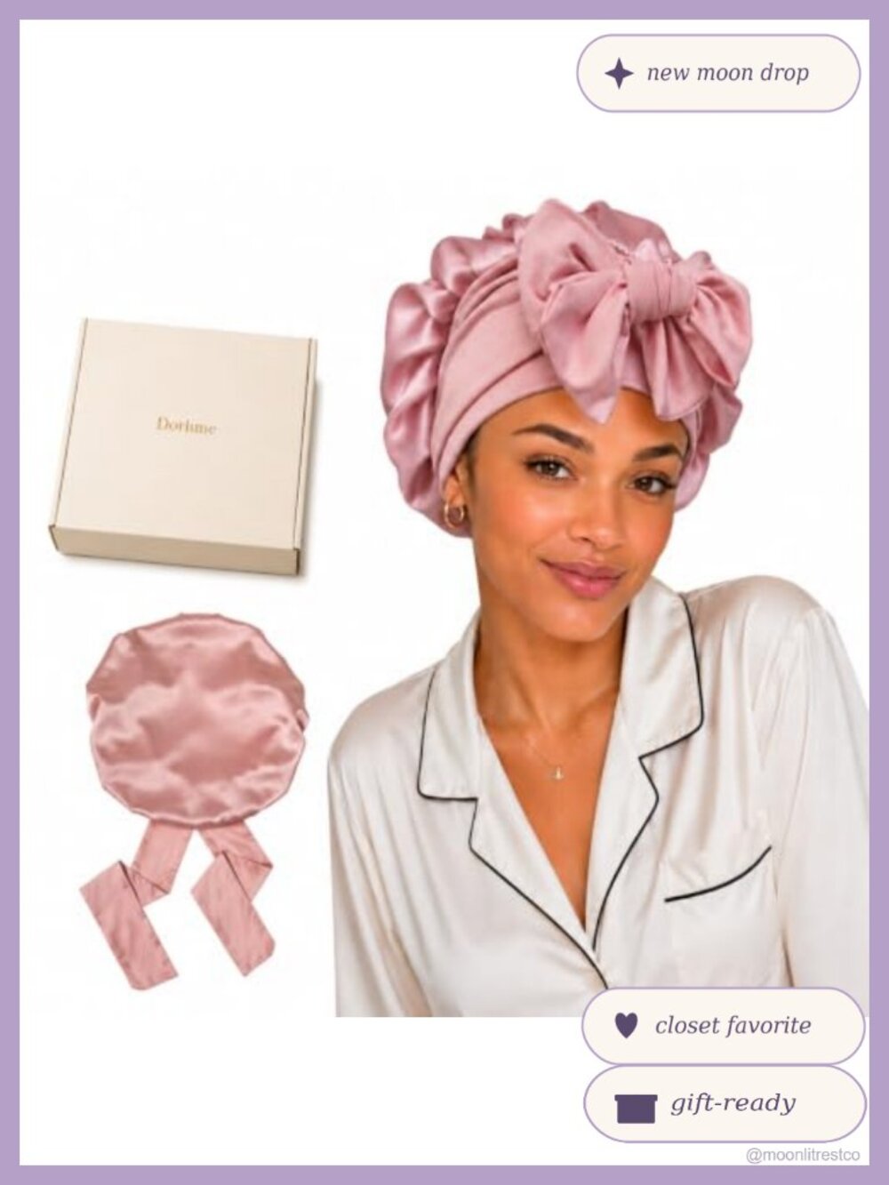 22 Momme Mulberry Silk Bonnet Sleeping Hair Accessory Adjustable Tie Band